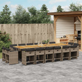 vidaXL 9-delige Tuinset poly rattan zwart