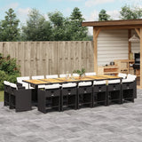 vidaXL 9-delige Tuinset poly rattan zwart