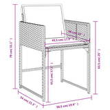 vidaXL 5-delige Tuinset met kussens poly rattan zwart