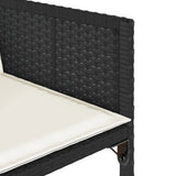 vidaXL 5-delige Tuinset met kussens poly rattan zwart