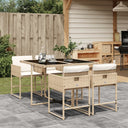 vidaXL 5-delige Tuinset met kussens poly rattan zwart
