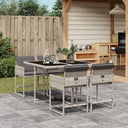 vidaXL 5-delige Tuinset met kussens poly rattan zwart
