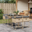 vidaXL 5-delige Tuinset met kussens poly rattan zwart