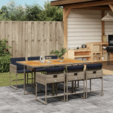 vidaXL 5-delige tuinset met kussens, grijs polyrotan