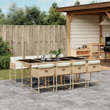 vidaXL 5-delige Tuinset met kussens poly rattan zwart