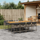 vidaXL 5-delige Tuinset met kussens poly rattan zwart