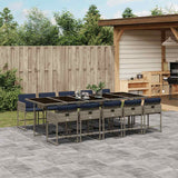 vidaXL 5-delige tuinset met kussens, grijs polyrotan