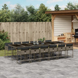 vidaXL 5-delige Tuinset met kussens poly rattan zwart