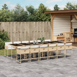 vidaXL 5-delige Tuinset met kussens poly rattan zwart