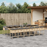 vidaXL 5-delige Tuinset met kussens poly rattan zwart