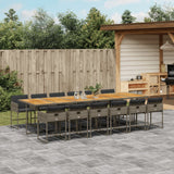 vidaXL 5-delige Tuinset met kussens poly rattan zwart