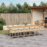 vidaXL 5-delige Tuinset met kussens poly rattan zwart