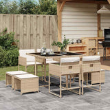 vidaXL 9-delige Tuinset poly rattan zwart
