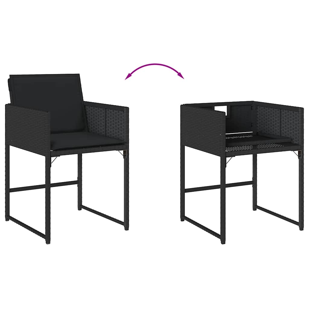 vidaXL 9-delige Tuinset poly rattan zwart