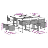 vidaXL 9-delige Tuinset poly rattan zwart