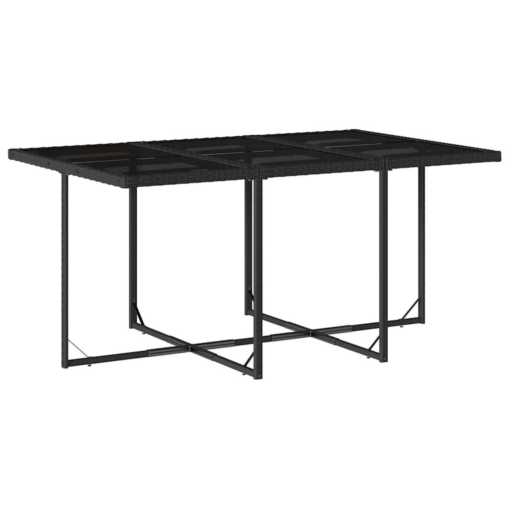vidaXL 9-delige Tuinset poly rattan zwart