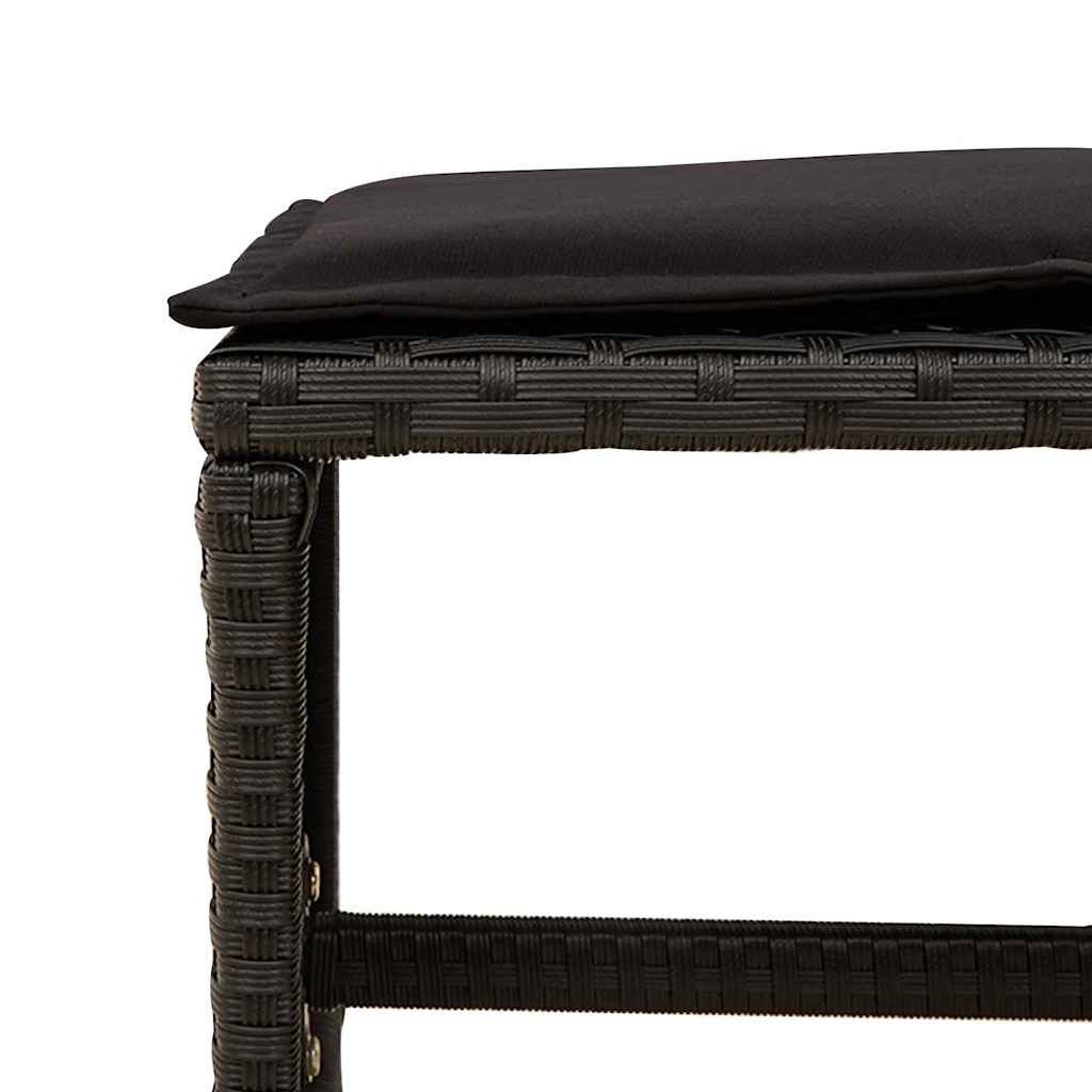 vidaXL 9-delige Tuinset poly rattan zwart