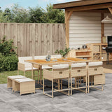 vidaXL 9-delige Tuinset poly rattan zwart