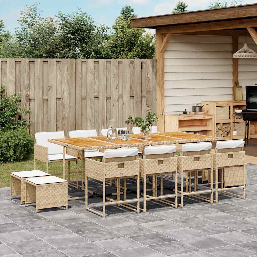 vidaXL 9-delige Tuinset poly rattan zwart