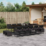 vidaXL 9-delige Tuinset poly rattan zwart