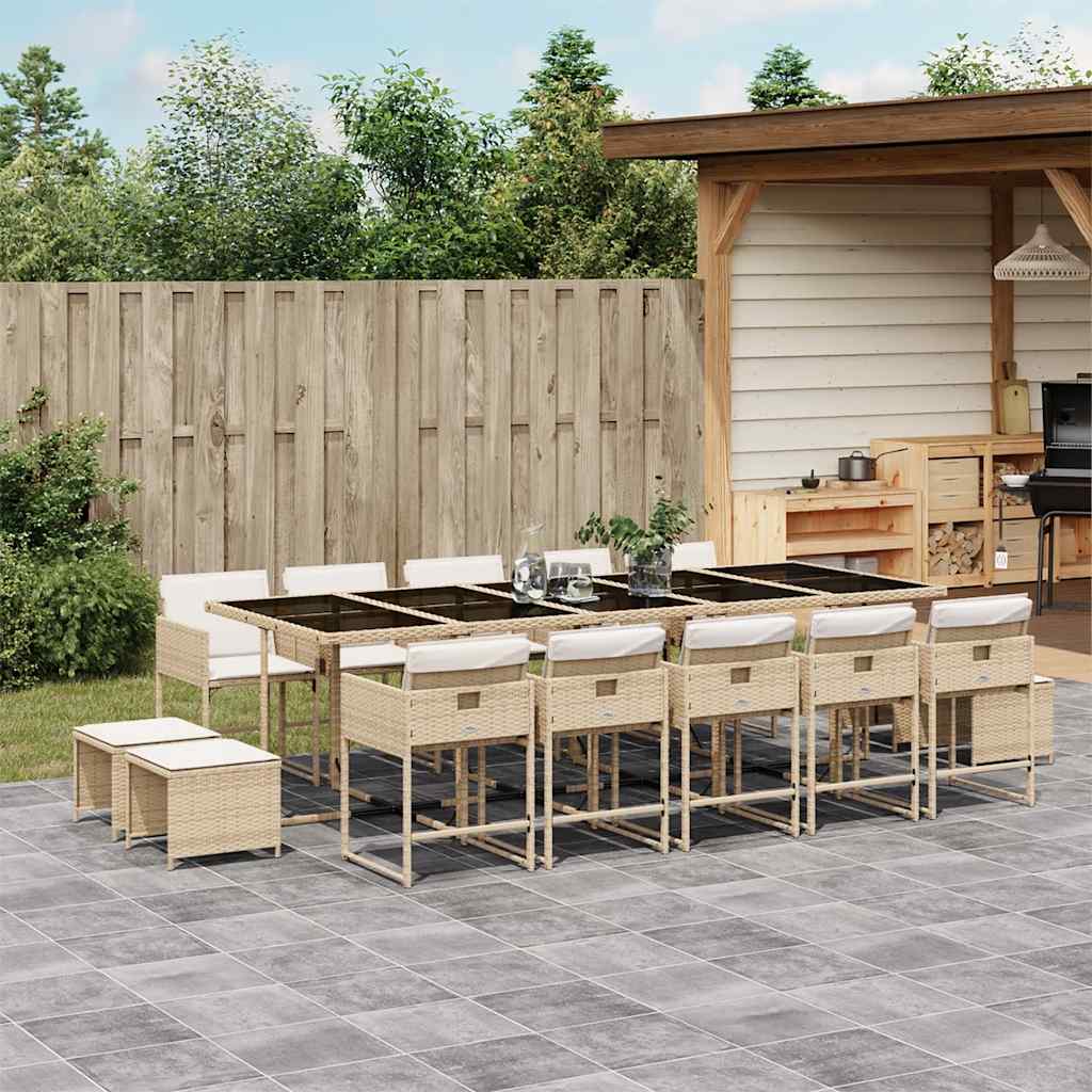 vidaXL 9-delige Tuinset poly rattan zwart