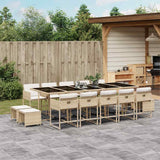 vidaXL 9-delige Tuinset poly rattan zwart