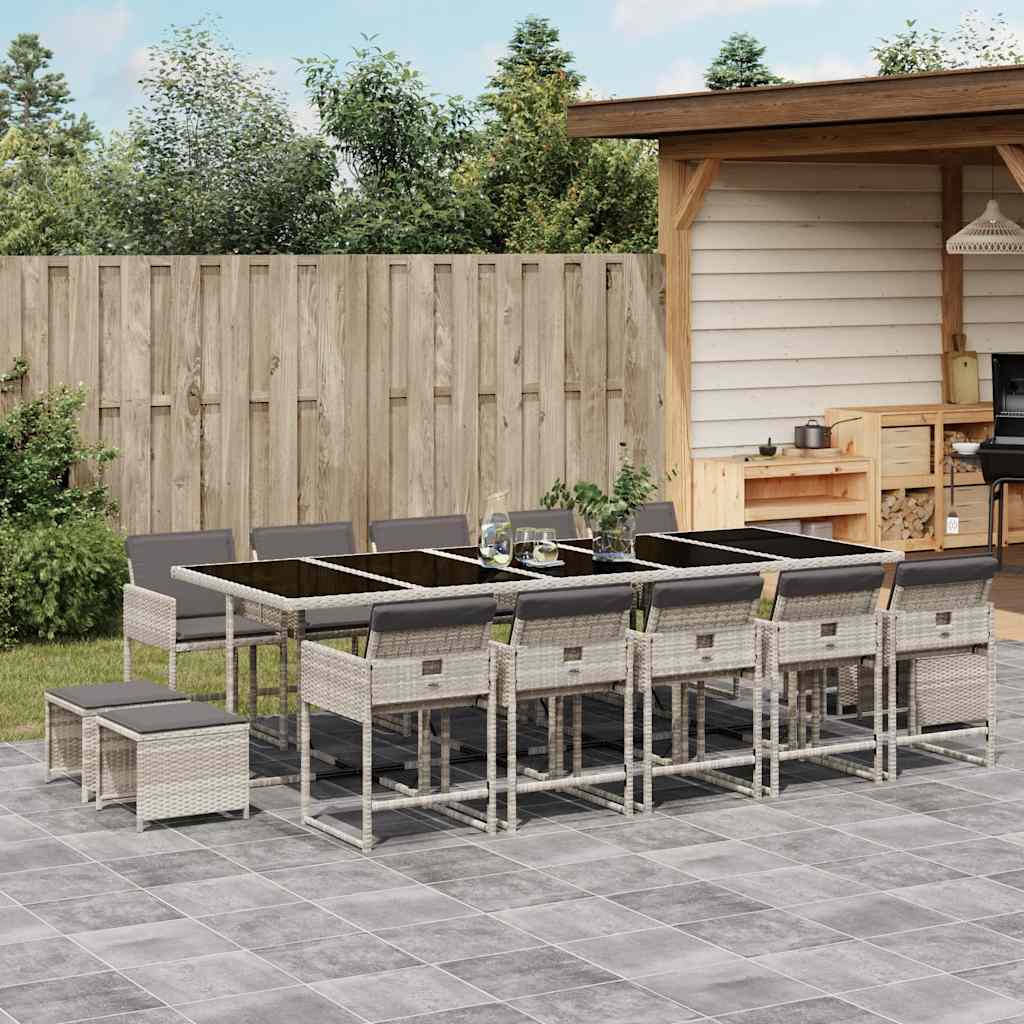 vidaXL 9-delige Tuinset poly rattan zwart