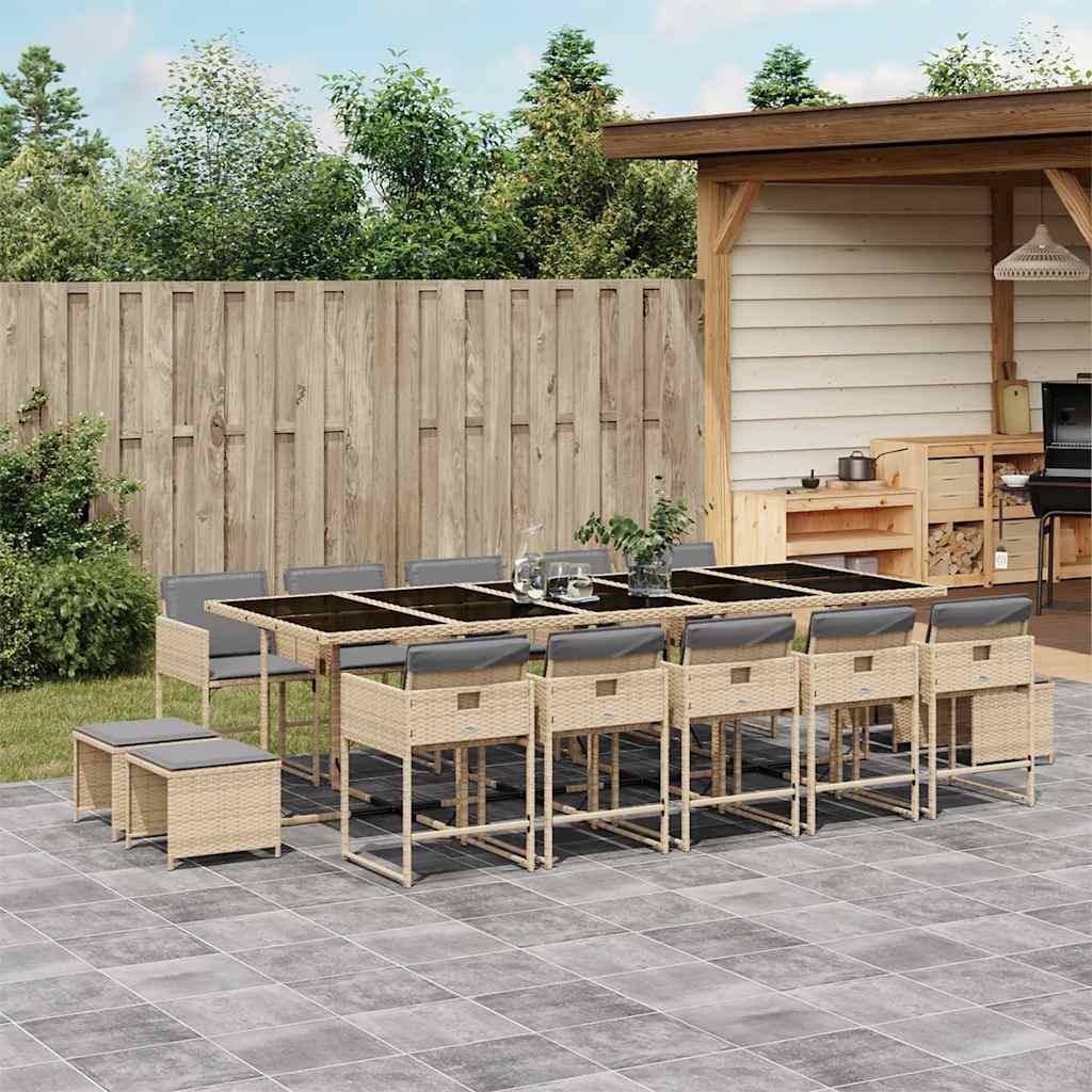 vidaXL 9-delige Tuinset poly rattan zwart