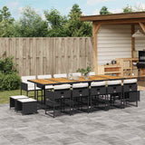 vidaXL 9-delige Tuinset poly rattan zwart