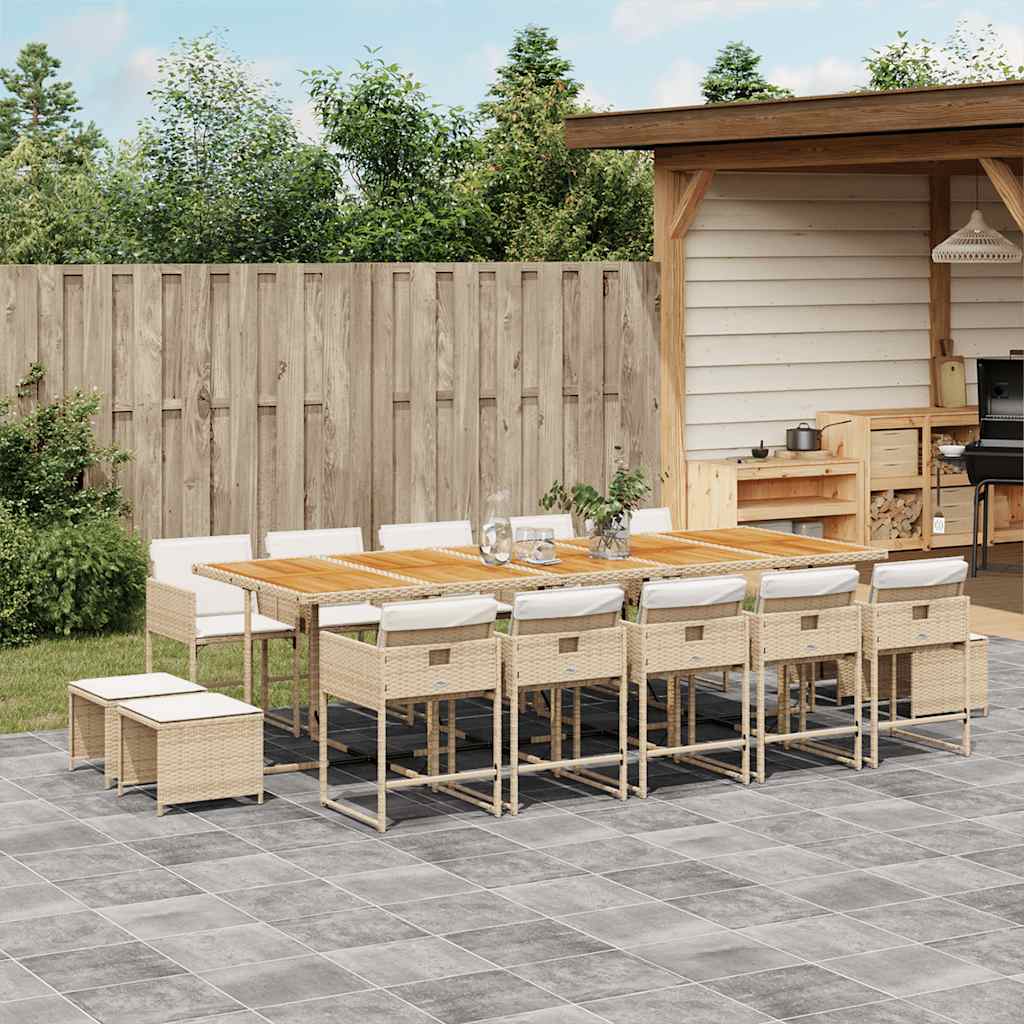 vidaXL 9-delige Tuinset poly rattan zwart