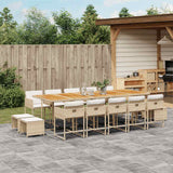 vidaXL 9-delige Tuinset poly rattan zwart