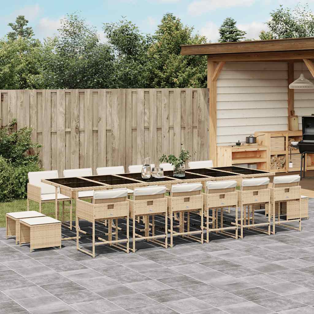 vidaXL 9-delige Tuinset poly rattan zwart