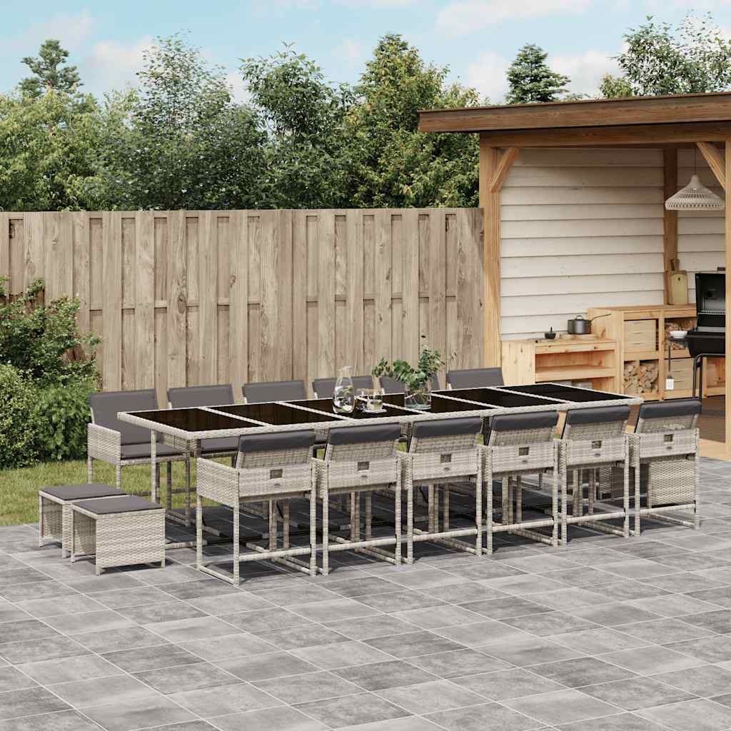 vidaXL 9-delige Tuinset poly rattan zwart