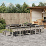 vidaXL 9-delige Tuinset poly rattan zwart