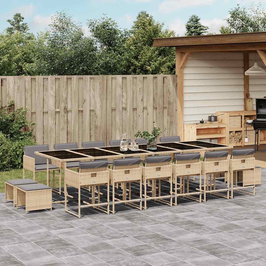 vidaXL 9-delige Tuinset poly rattan zwart