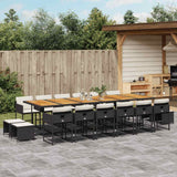 vidaXL 9-delige Tuinset poly rattan zwart