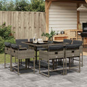 vidaXL 9-delige Tuinset poly rattan zwart