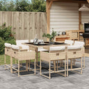vidaXL 9-delige Tuinset poly rattan zwart