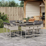 vidaXL 9-delige Tuinset poly rattan zwart