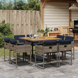 vidaXL 9-delige Tuinset poly rattan zwart
