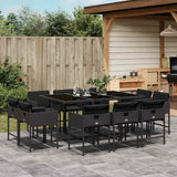 vidaXL 9-delige Tuinset poly rattan zwart