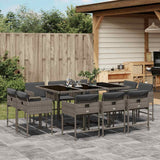 vidaXL 9-delige Tuinset poly rattan zwart
