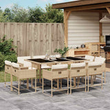 vidaXL 9-delige Tuinset poly rattan zwart