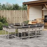 vidaXL 9-delige Tuinset poly rattan zwart