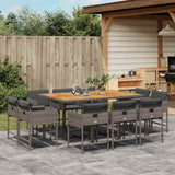 vidaXL 9-delige Tuinset poly rattan zwart