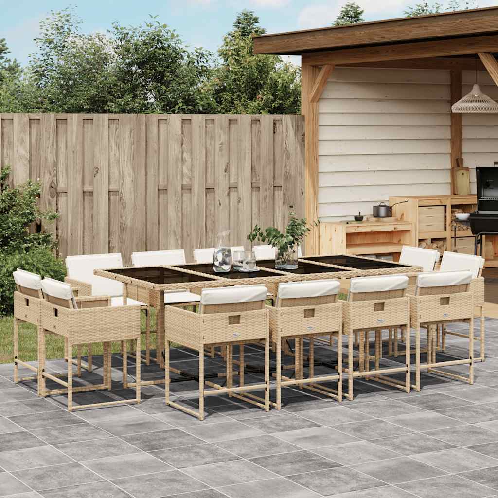 vidaXL 9-delige Tuinset poly rattan zwart