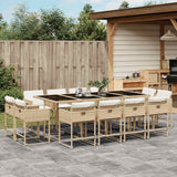 vidaXL 9-delige Tuinset poly rattan zwart