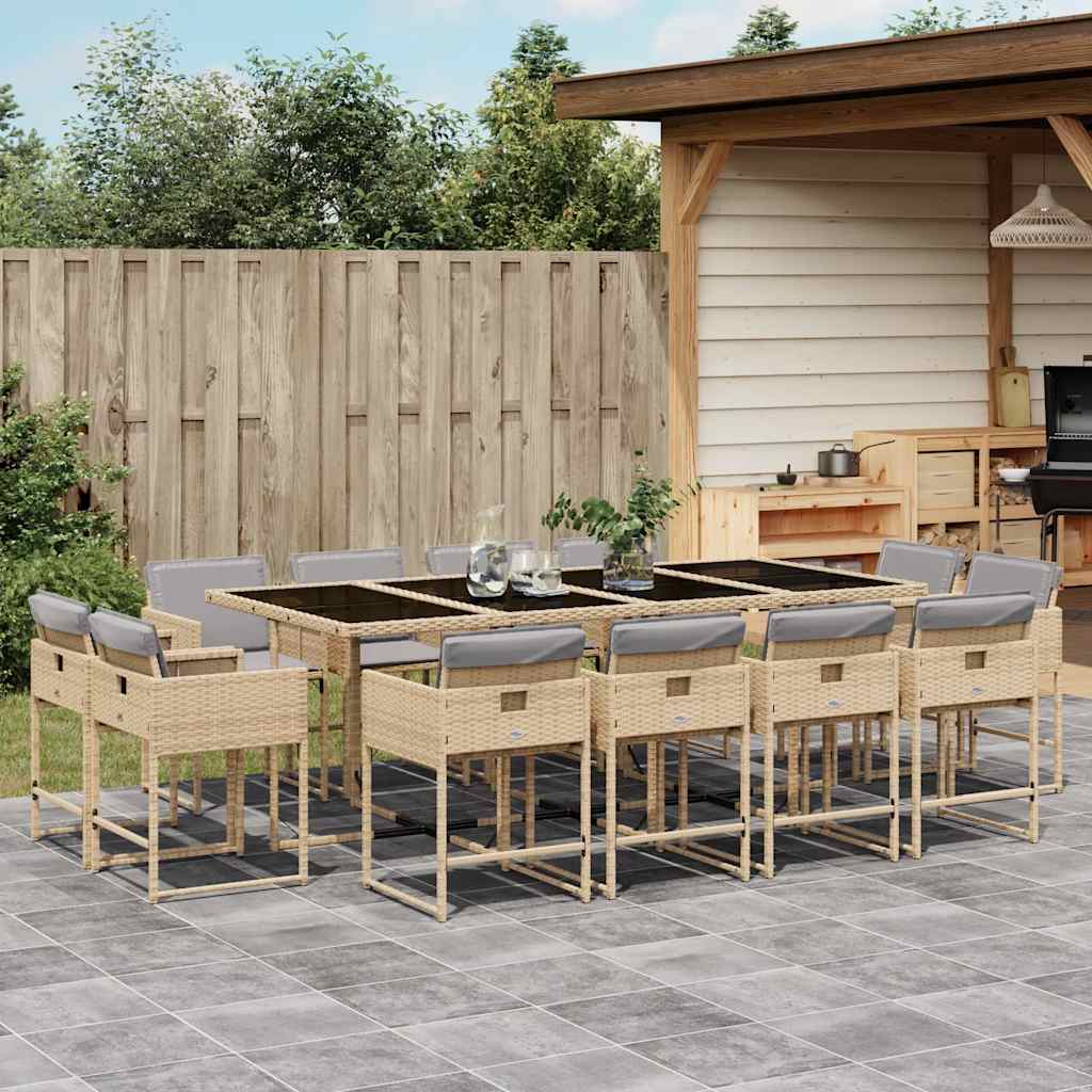 vidaXL 9-delige Tuinset poly rattan zwart