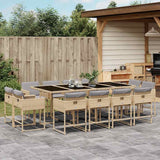 vidaXL 9-delige Tuinset poly rattan zwart