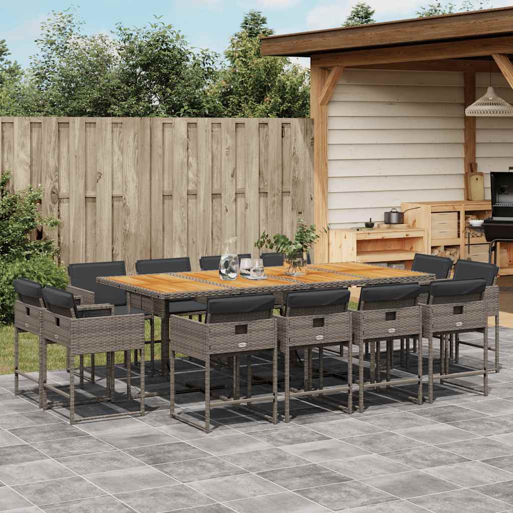 vidaXL 9-delige Tuinset poly rattan zwart